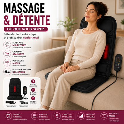 Coussin de Massage Chauffant Multi-Zones – Maison & Voiture