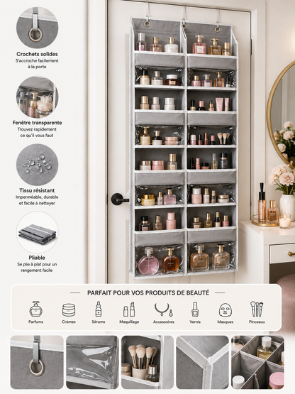 Organisateur Suspendu Multi-Poches pour Porte – Rangement Gain de Place