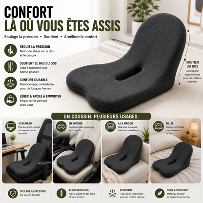 Support Ergonomique Assise & Dos – Confort Multi-Positions