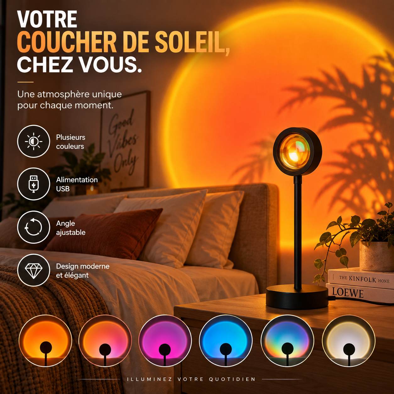 Sunset Lamp  Lampe d Ambiance Multicolore
