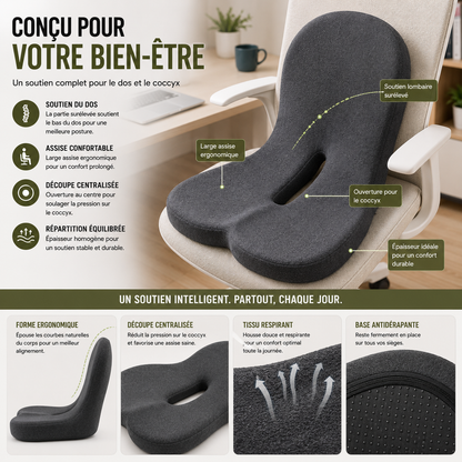 Support Ergonomique Assise & Dos – Confort Multi-Positions
