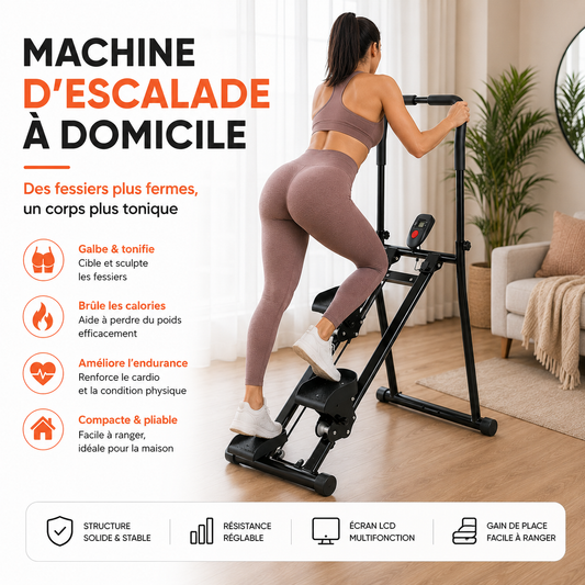 Machine d'Escalade Fitness Pliable – Fessiers Galbés & Perte de Poids à Domicile